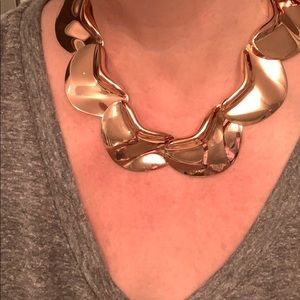 Nordstrom Rose Gold Wide Necklace & Hoop Earrings